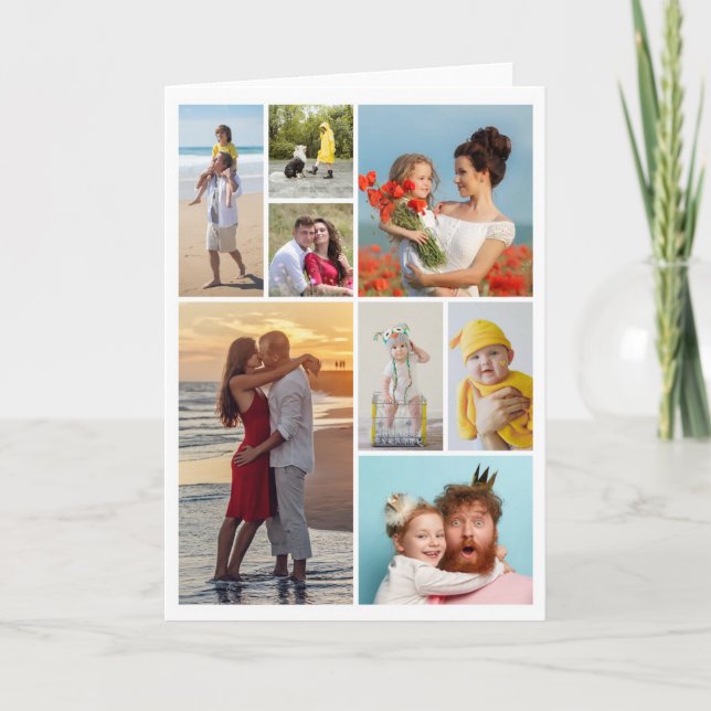 Create Your Own 8 Photo Collage Card (Front)