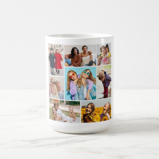 Create Your Own 8 Photo Collage Coffee Mug (Center)