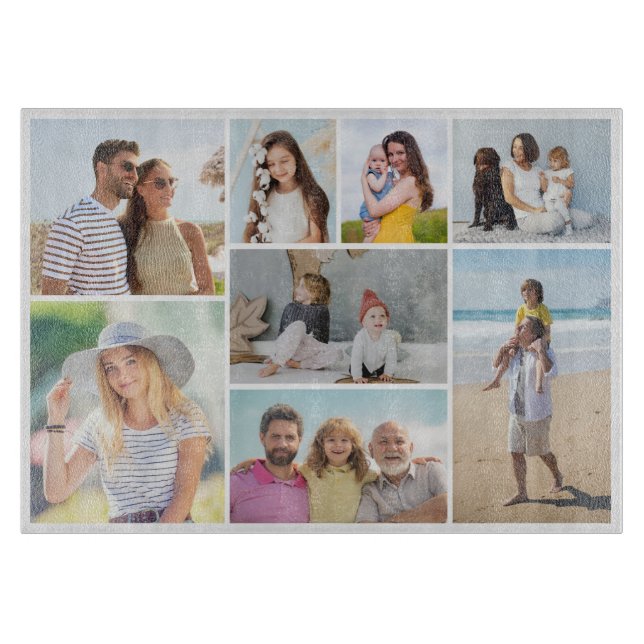 Create Your Own 8 Photo Collage  Cutting Board (Front)