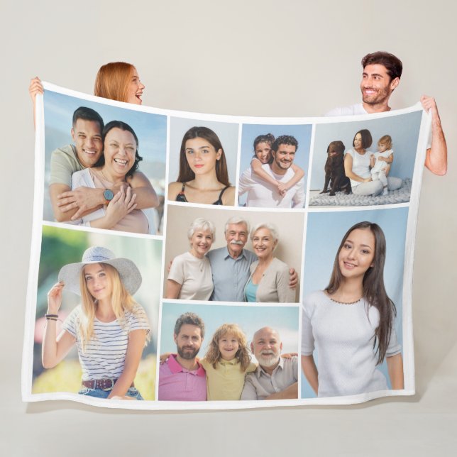 Create Your Own 8 Photo Collage  Fleece Blanket (In Situ)
