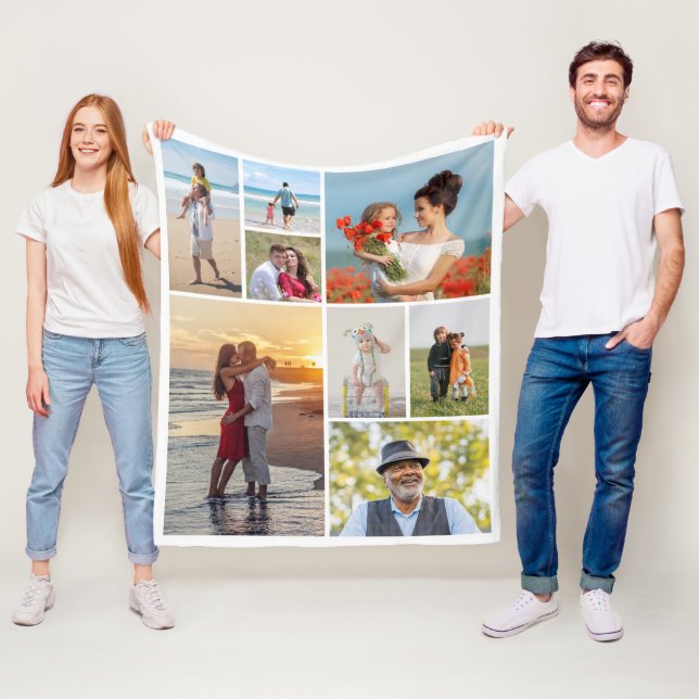 Create Your Own 8 Photo Collage Fleece Blanket (In Situ)