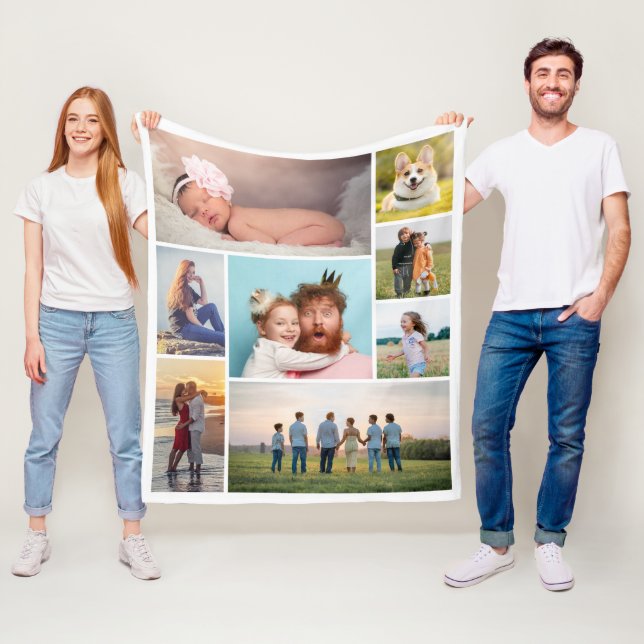 Create Your Own 8 Photo Collage Fleece Blanket (In Situ)