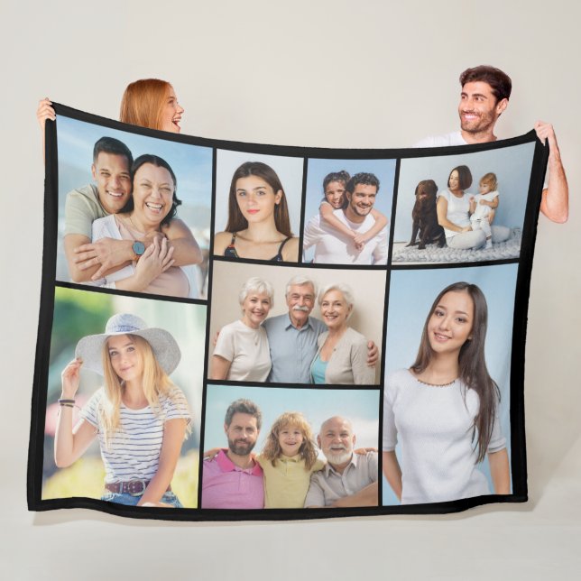 Create Your Own 8 Photo Collage  Fleece Blanket (In Situ)