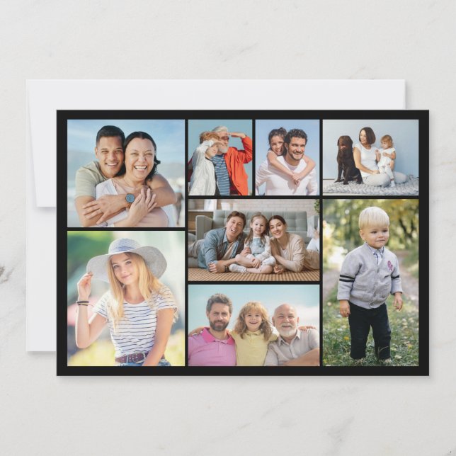Create Your Own 8 Photo Collage Greeting Card (Front)