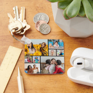 Create Your Own 8 Photo Collage Key Ring