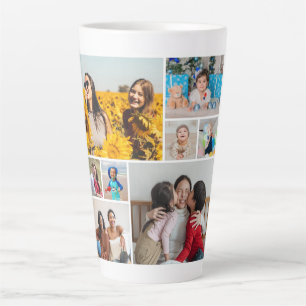 Create Your Own 8 Photo Collage Latte Mug