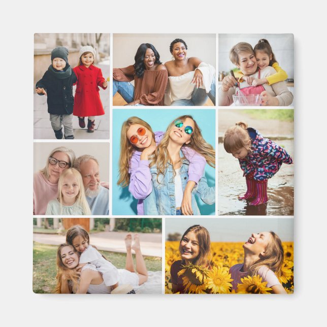 Create Your Own 8 Photo Collage Magnet (Front)