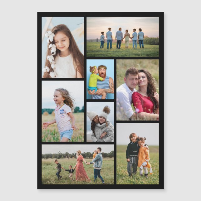 Create Your Own 8 Photo Collage Magnetic Card (Front)