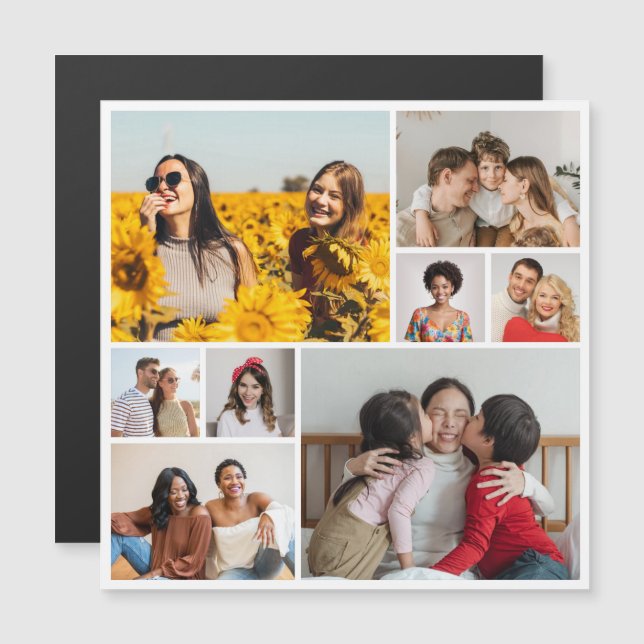 Create Your Own 8 Photo Collage Magnetic Card (Front/Back)