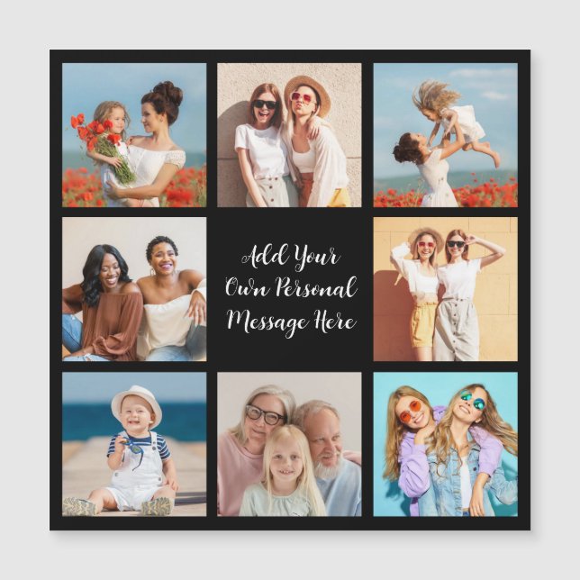 Create Your Own 8 Photo Collage Magnetic Card (Front)