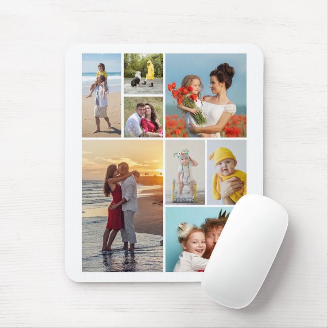 Create Your Own 8 Photo Collage Mouse Pad (With Mouse)