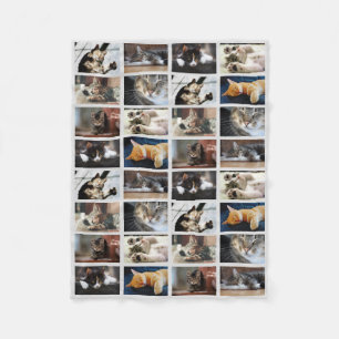 Create Your Own 8 Photo Collage on Grey Fleece Blanket