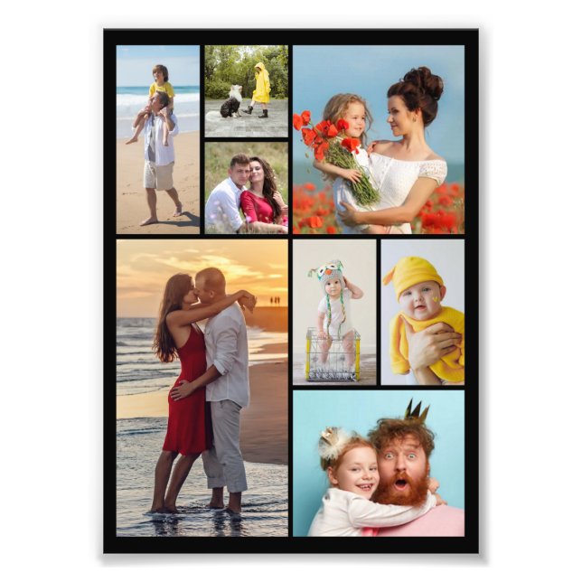 Create Your Own 8 Photo Collage Photo Enlargement Print (Front)