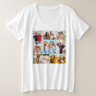 Create Your Own 8 Photo Collage Plus Size T-Shirt