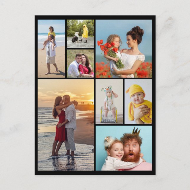 Create Your Own 8 Photo Collage Postcard (Front)