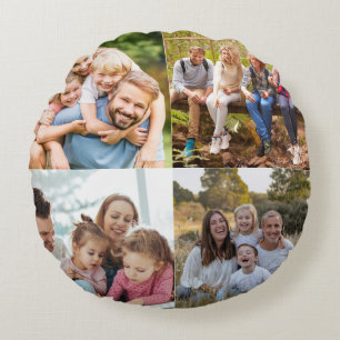 Create your Own 8 Photo Collage Round Cushion