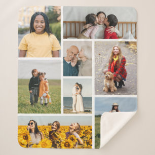 Create Your Own 8 Photo Collage Sherpa Blanket