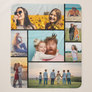 Create Your Own 8 Photo Collage Sherpa Blanket