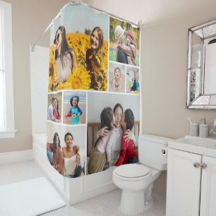 Create Your Own 8 Photo Collage Shower Curtain