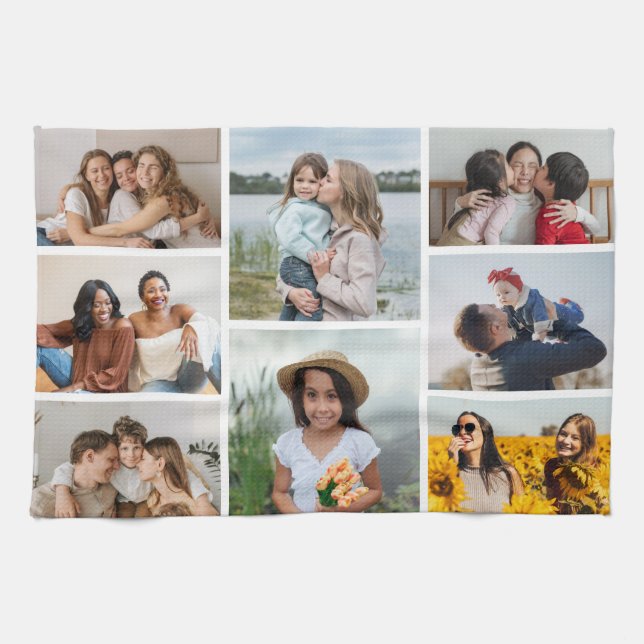 Create Your Own 8 Photo Collage Tea Towel (Horizontal)