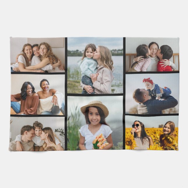 Create Your Own 8 Photo Collage Tea Towel (Horizontal)