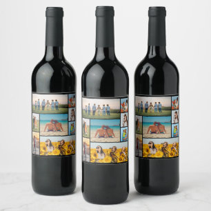 Create Your Own 8 Photo Collage Wine Label