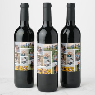 Create Your Own 8 Photo Collage Wine Label