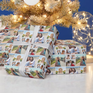 Create Your Own 8 Photo Collage Wrapping Paper