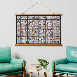Create Your Own 96 Photo Collage Editable Colour Hanging Tapestry