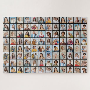 Create Your Own 96 Photo Collage Editable Colour Jigsaw Puzzle