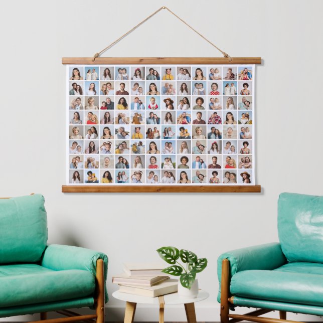 Create Your Own 96 Photo Collage Hanging Tapestry (Living Room)