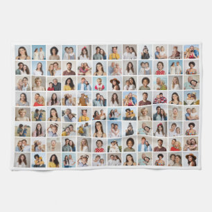 Create Your Own 96 Photo Collage Tea Towel