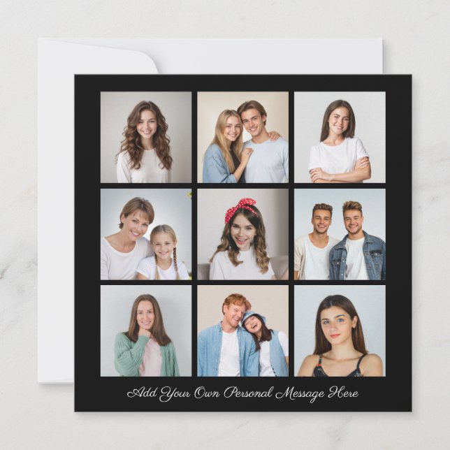 Create Your Own 9 Photo Collage Add Your Greeting (Front)