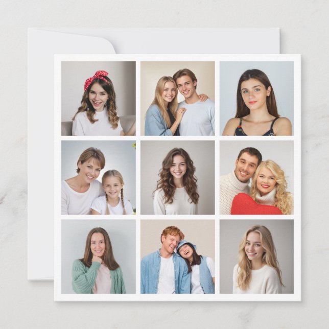 Create Your Own 9 Photo Collage Card (Front)