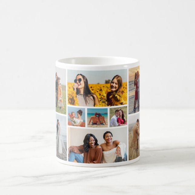 Create Your Own 9 Photo Collage Coffee Mug (Center)