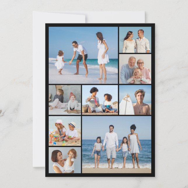 Create Your Own 9 Photo Collage Greeting Card (Front)