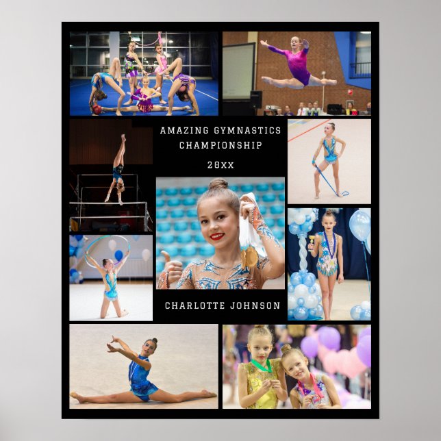 Create Your Own 9 Photo Collage Gymnastics Poster (Front)