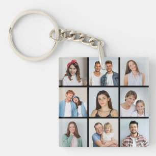 Create Your Own 9 Photo Collage Key Ring