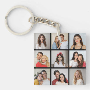 Create Your Own 9 Photo Collage Key Ring