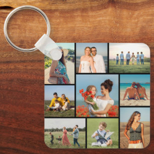Create Your Own 9 Photo Collage Key Ring