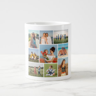 Create Your Own 9 Photo Collage Large Coffee Mug