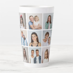 Create Your Own 9 Photo Collage Latte Mug