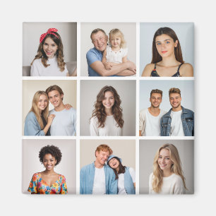 Create Your Own 9 Photo Collage Magnet