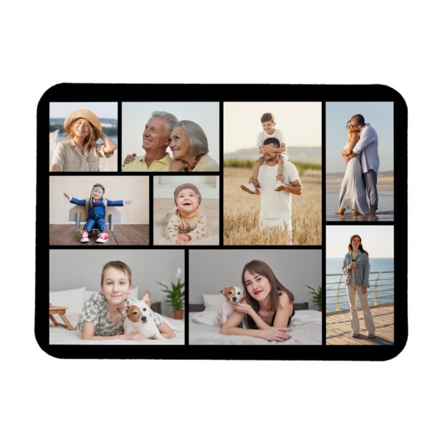 Create Your Own 9 Photo Collage  Magnet (Horizontal)