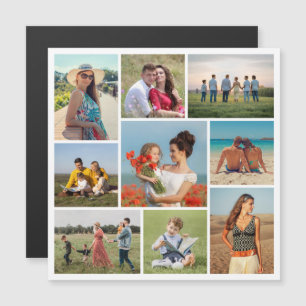 Create Your Own 9 Photo Collage Magnetic Card
