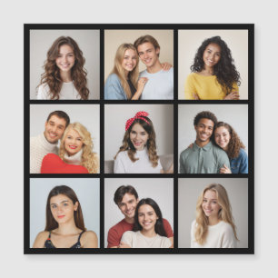 Create Your Own 9 Photo Collage Magnetic Card