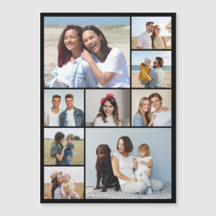 Create Your Own 9 Photo Collage Magnetic Card