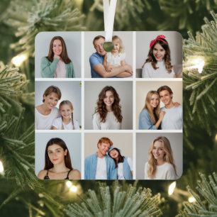 Create Your Own 9 Photo Collage Metal Tree Decoration