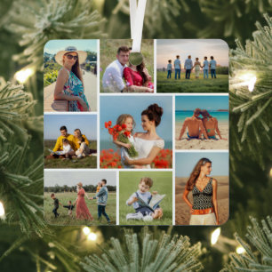 Create Your Own 9 Photo Collage Metal Tree Decoration