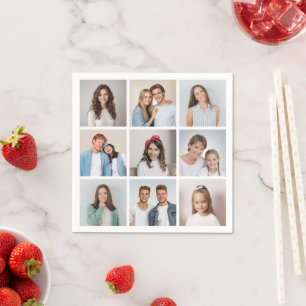 Create Your Own 9 Photo Collage Napkin